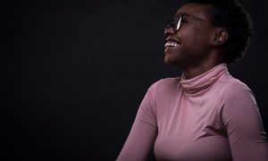 smiling, woman, african american woman