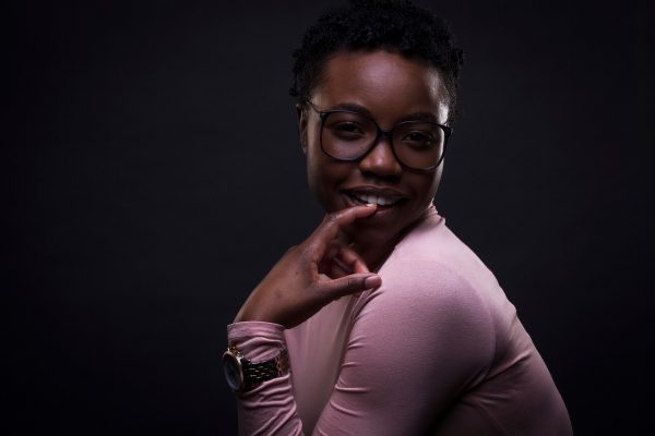 smiling, woman, african american woman